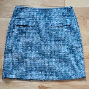 LOFT Blue Tweed Mini Skirt